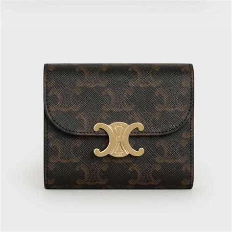 celine small triomphe wallet in triomphe canvas